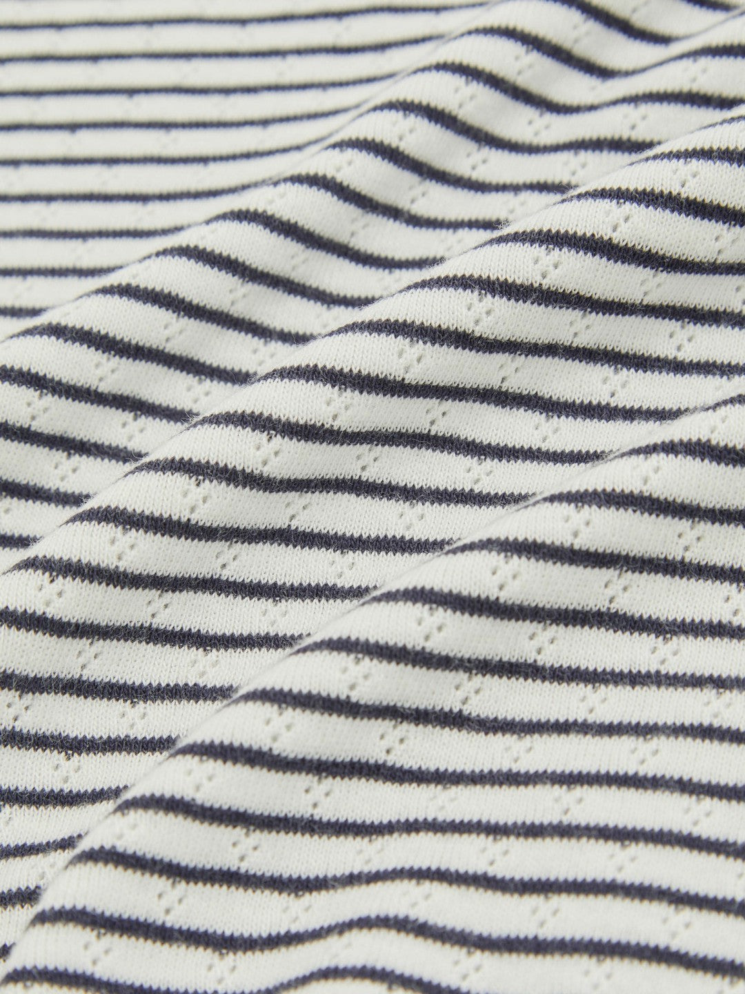 13-14 yrs Cotton Pointelle Long Sleeve Top in Navy/White | Reiss Children & Baby Premium