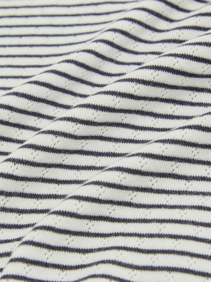 3-9 yrs Cotton Pointelle Long Sleeve Top in Navy/White | Reiss Children & Baby Best Seller