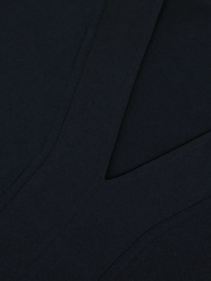 Cotton Shoulder-Pad V-Neck Top in Navy | Reiss Women Exclusive