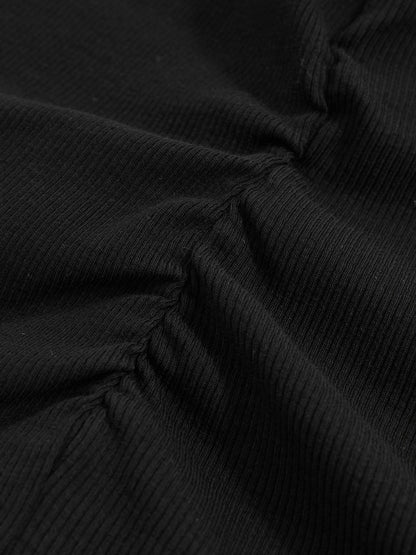 Ribbed Ruched Waist Vest in Black | Reiss Women Trending