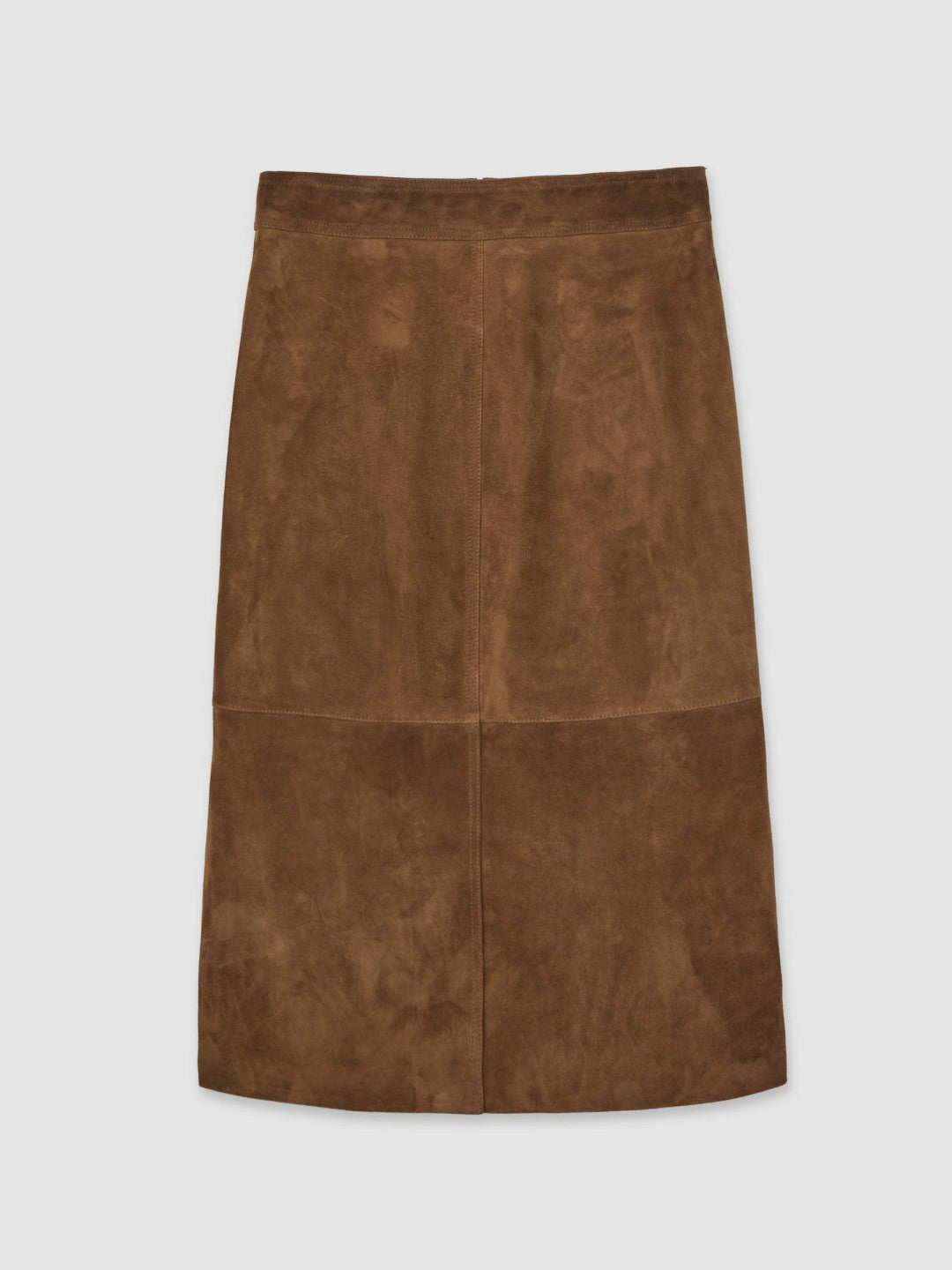 Suede Straight-Fit Midi Skirt in Tan Brown | Reiss Women Best Seller