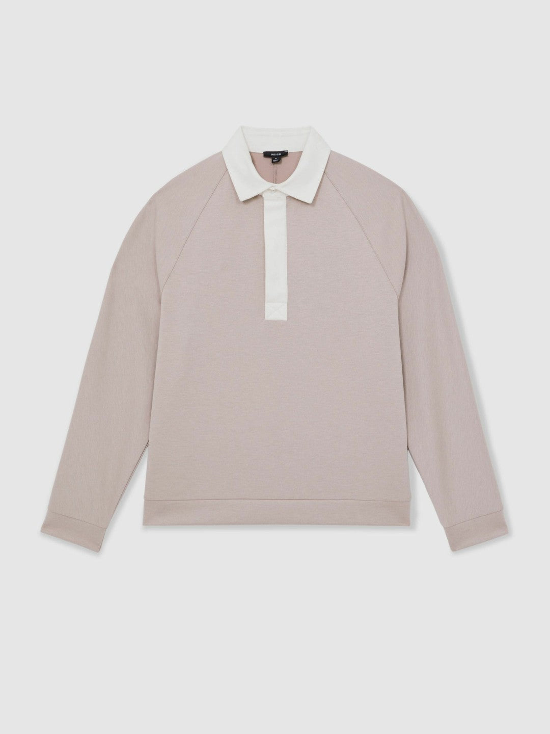 Colour Block Rugby Shirt in Oatmeal/White | Reiss Men Signature