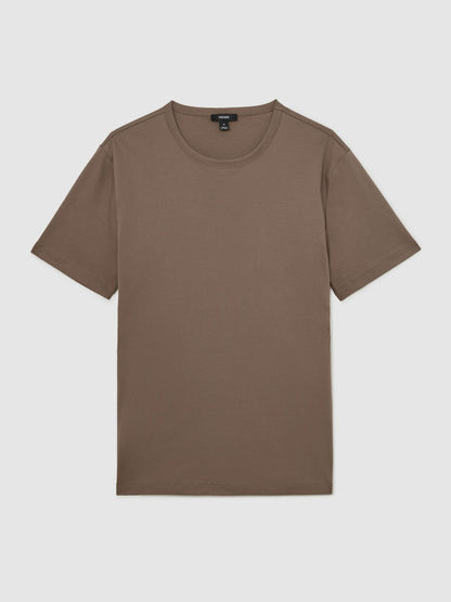 Airwater-Cotton Crew-Neck T-Shirt in Taupe Brown | Reiss Men Best Seller
