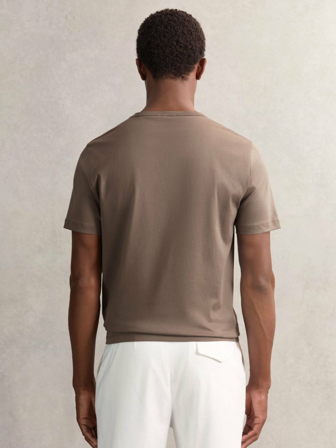 Airwater-Cotton Crew-Neck T-Shirt in Taupe Brown | Reiss Men Best Seller