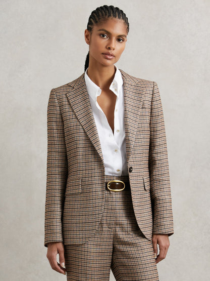 Jacket in Neutral Check | Reiss Women Exclusive