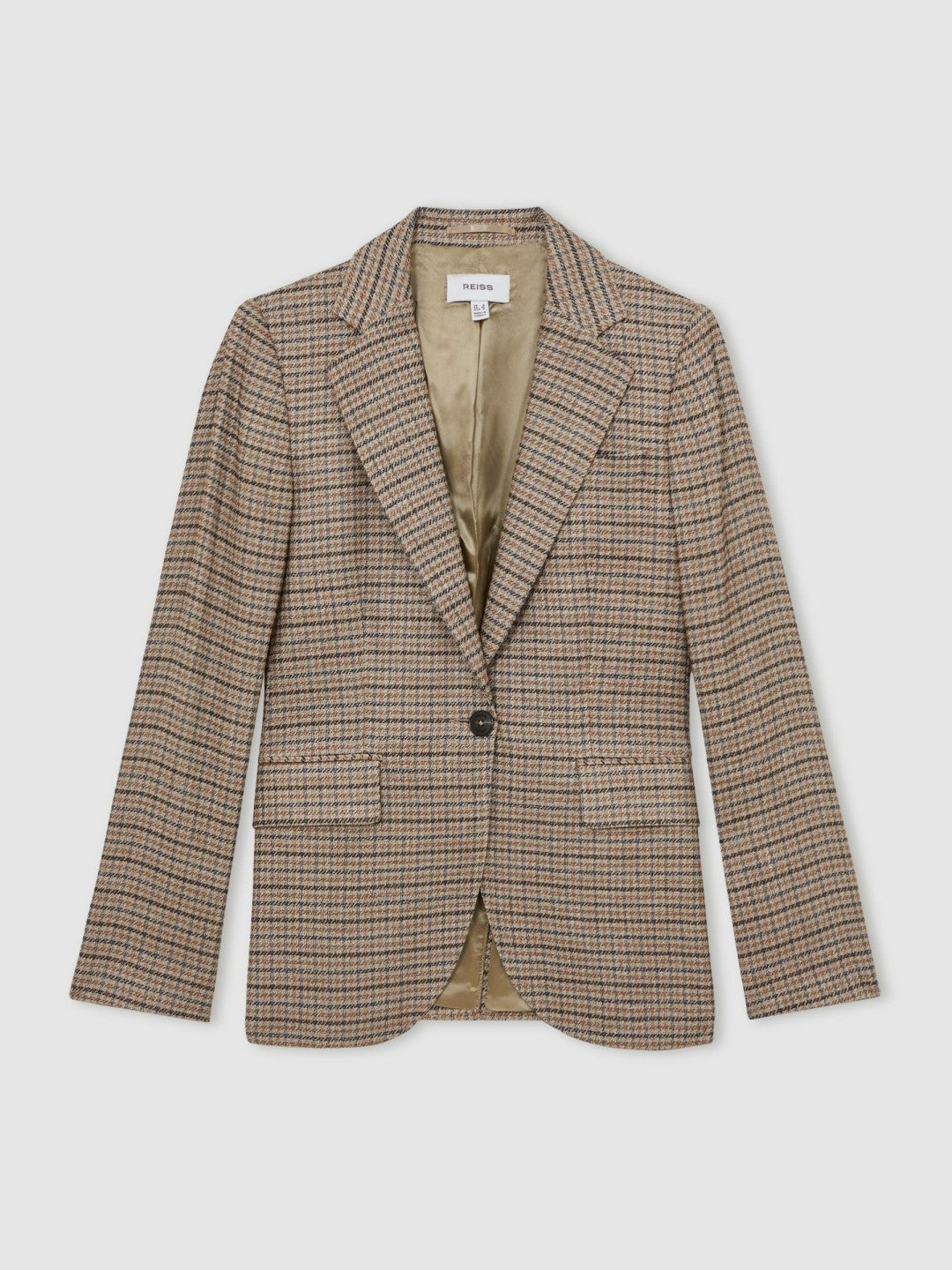 Jacket in Neutral Check | Reiss Women Exclusive