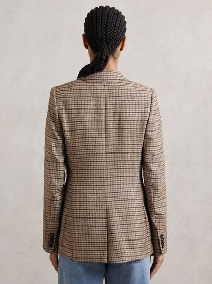 Jacket in Neutral Check | Reiss Women Exclusive