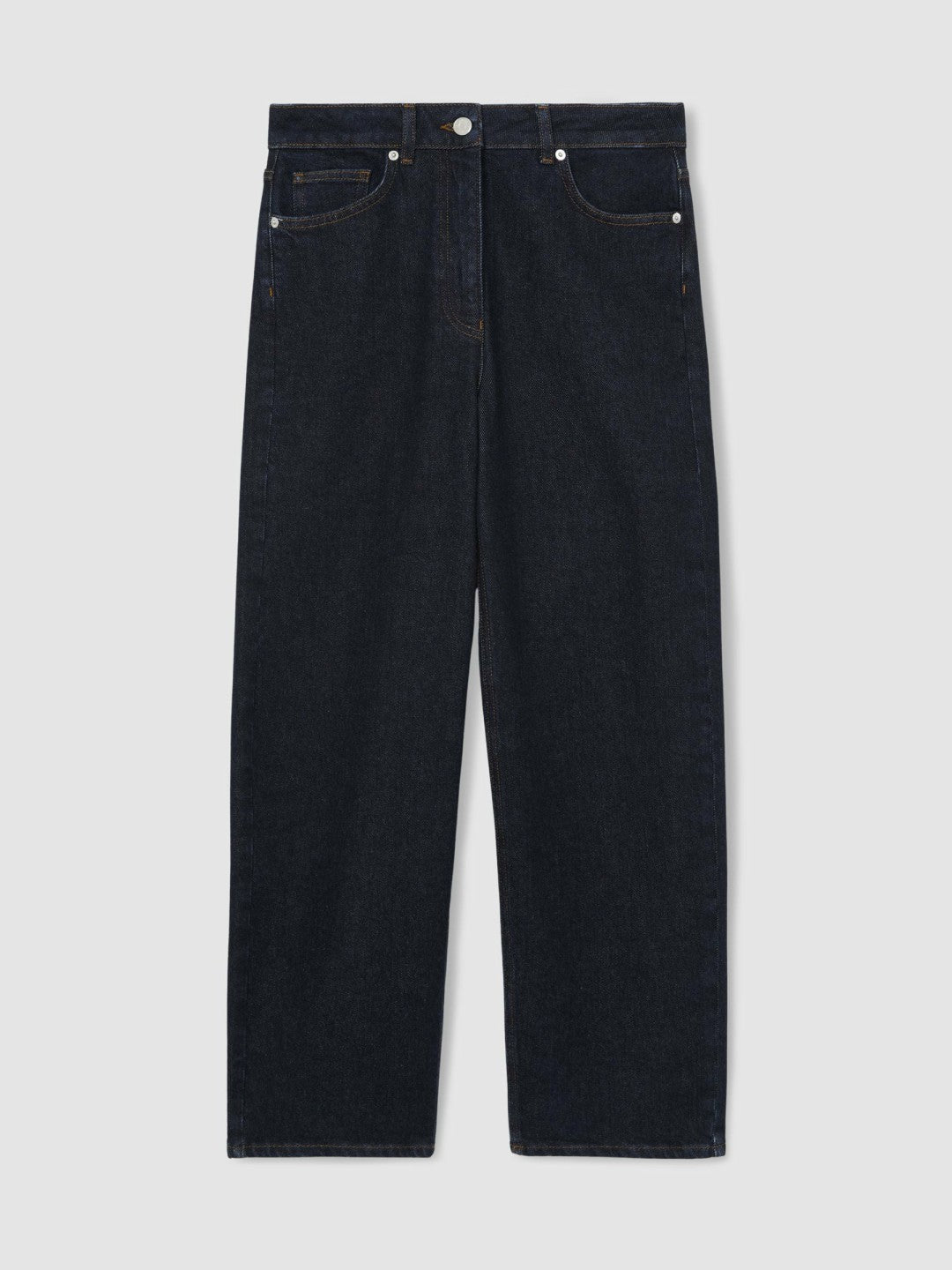 Petite Mid-Rise Straight-Leg Jeans in Dark Blue | Reiss Women Trending