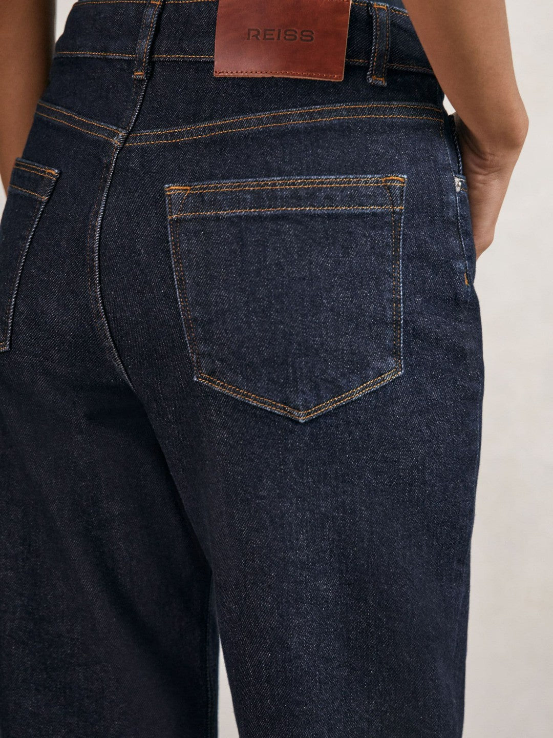 Petite Mid-Rise Straight-Leg Jeans in Dark Blue | Reiss Women Trending