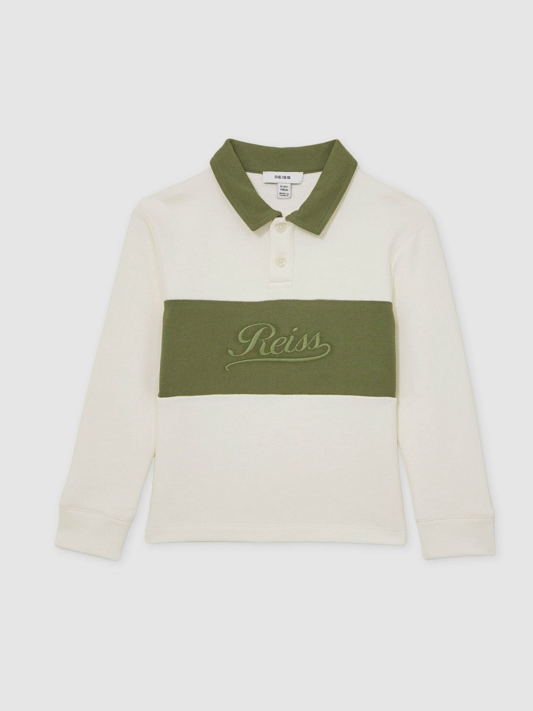9-13 yrs Cotton Logo-Embroidery Rugby Polo Shirt in Forset Green/White | Reiss Children & Baby Signature
