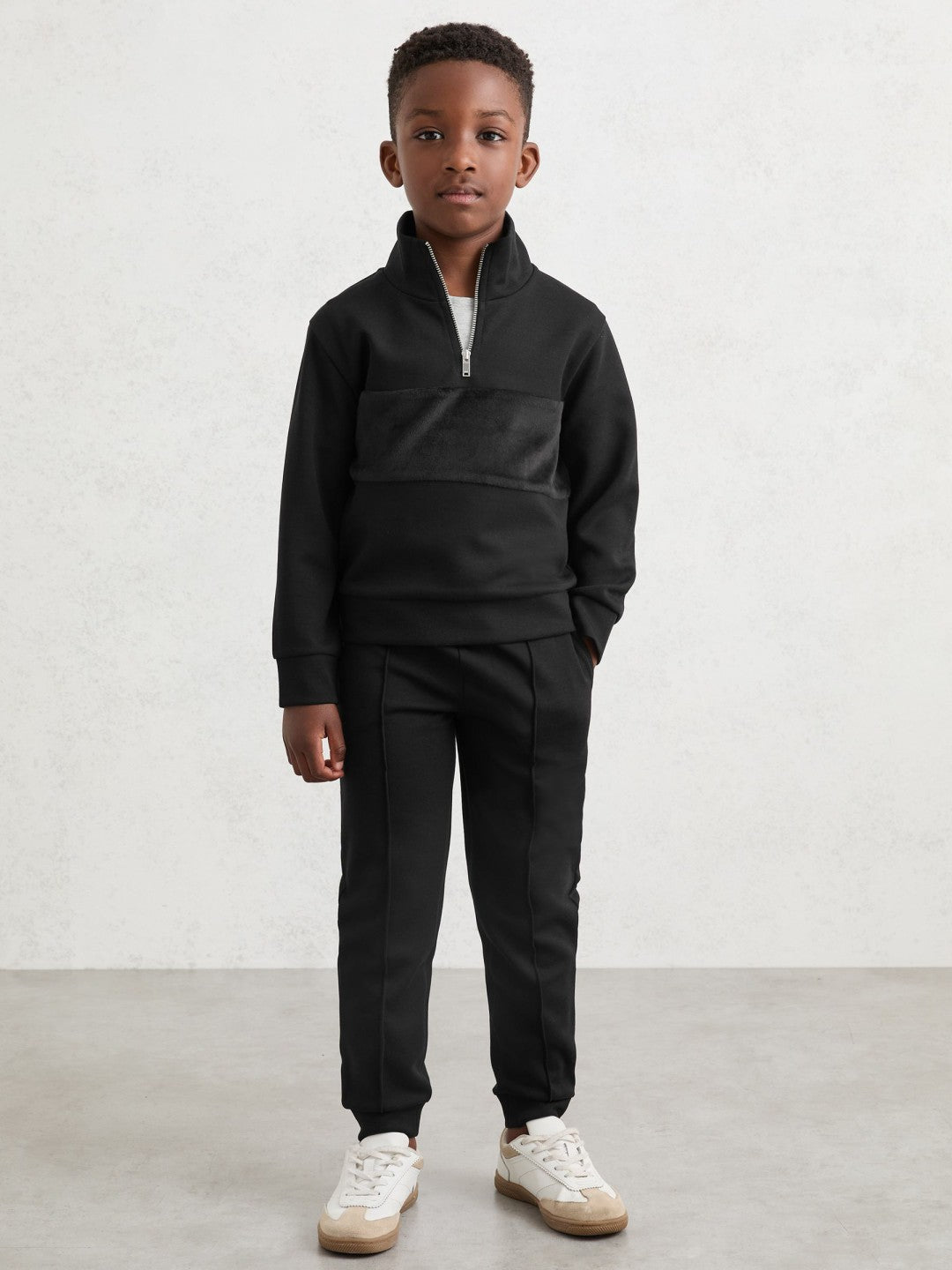 13-14 yrs Interlock Drawstring Joggers in Black | Reiss Children & Baby New