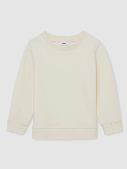 3-9 yrs Cotton-Blend Textured Sweatshirt in Off White | Reiss Children & Baby Recommended