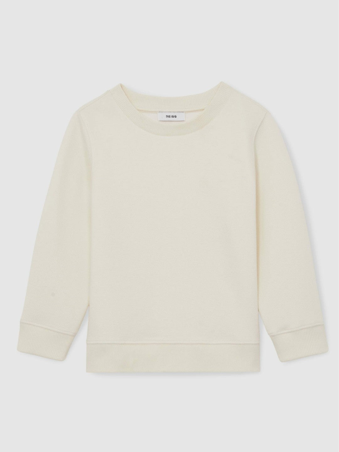 9-13 yrs Cotton-Blend Textured Sweatshirt in Off White | Reiss Children & Baby Popular
