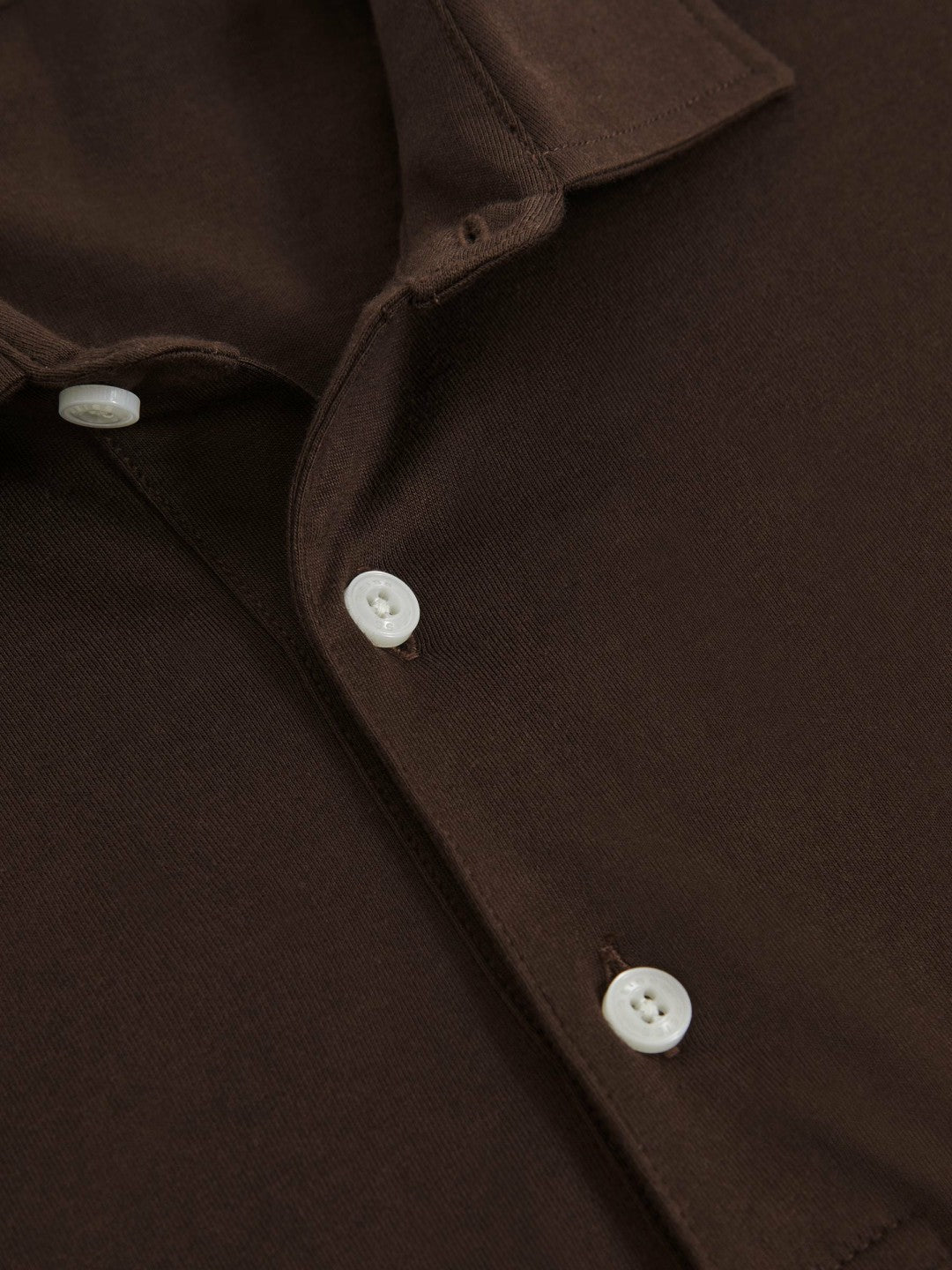 Cotton-Jersey Long Sleeve Polo Shirt in Brown | Reiss Men Recommended
