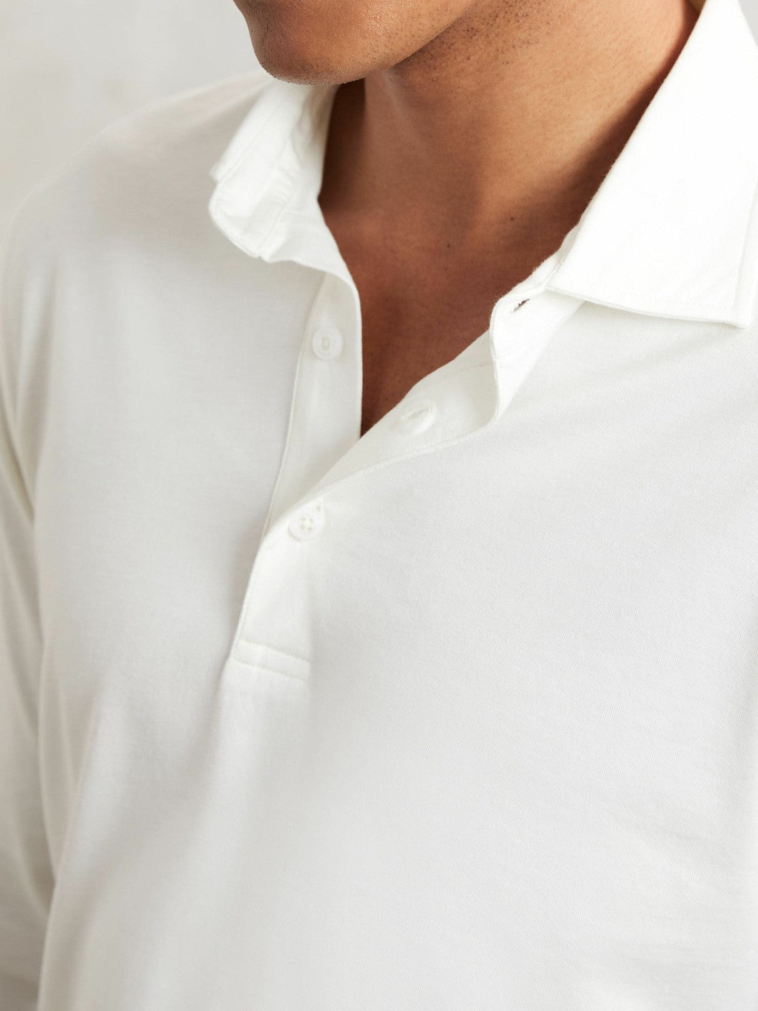 Cotton-Jersey Long Sleeve Polo Shirt in White | Reiss Men Premium