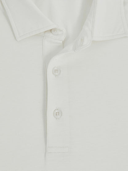 Cotton-Jersey Long Sleeve Polo Shirt in White | Reiss Men Premium