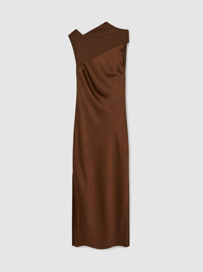 Back Detail Midi Dress in Bronze | Reiss Women Popular