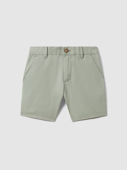 3-9 yrs Cotton Chino Shorts with Stretch in Pistachio | Reiss Children & Baby Featured