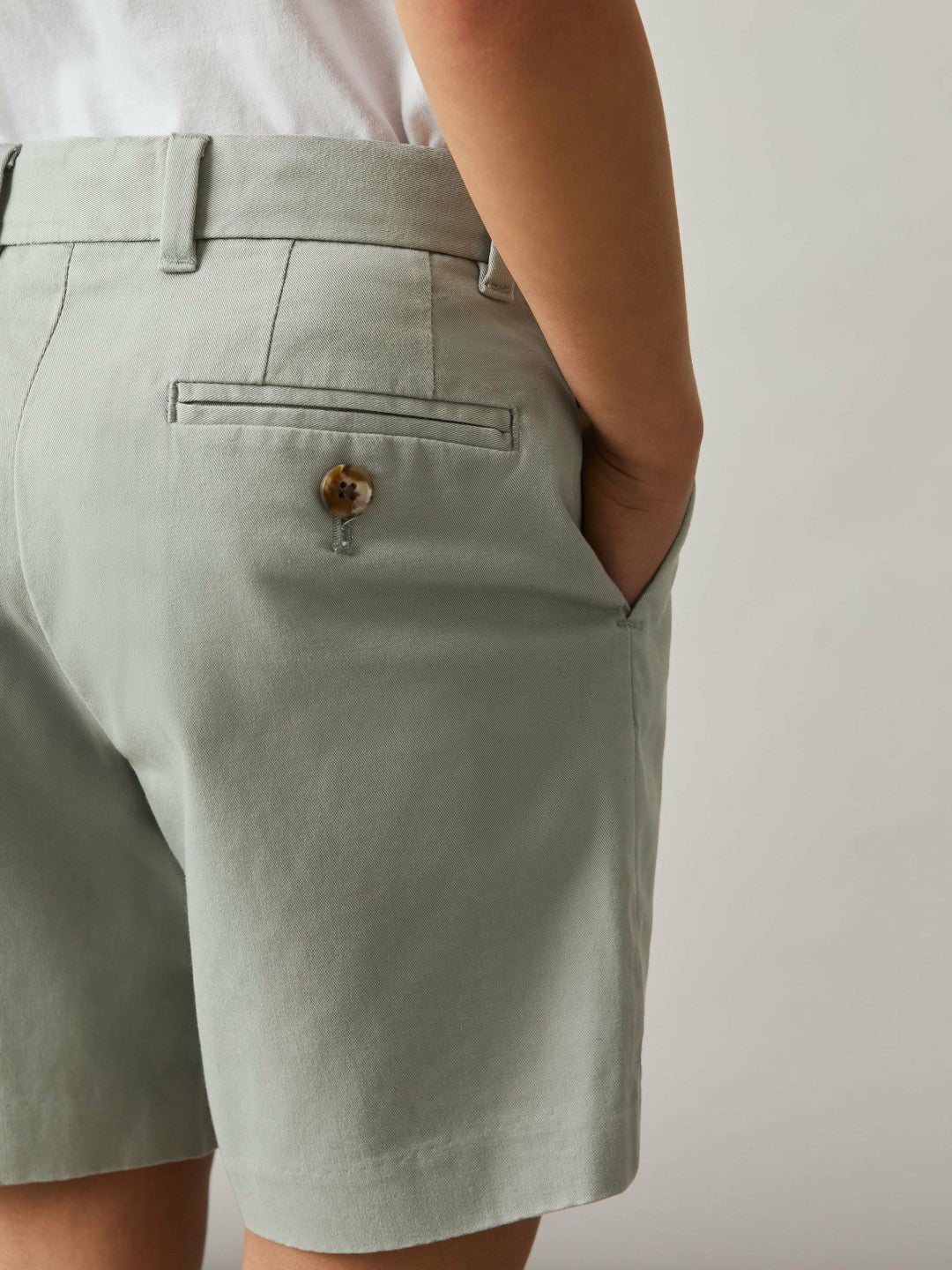 3-9 yrs Cotton Chino Shorts with Stretch in Pistachio | Reiss Children & Baby Featured