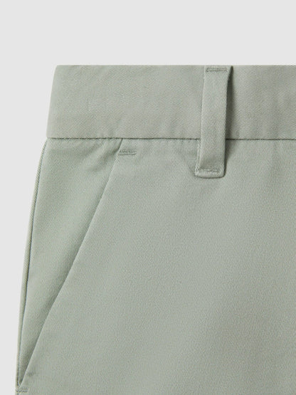 3-9 yrs Cotton Chino Shorts with Stretch in Pistachio | Reiss Children & Baby Featured