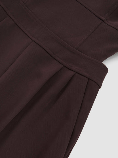 Wide-Leg Cut-Out Jumpsuit in Burgundy | Reiss Women Featured